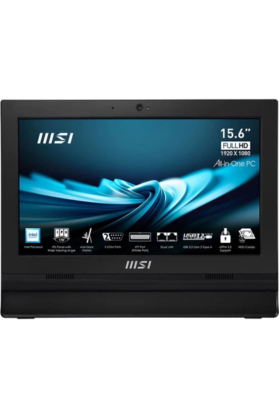 MSI PRO AP162T ADL-042XEU 15.6 FHD INTEL N100 8GB DDR4 256GB SSD FDOS DOKUNMATIK SIYAH AIO PC ürün görseli