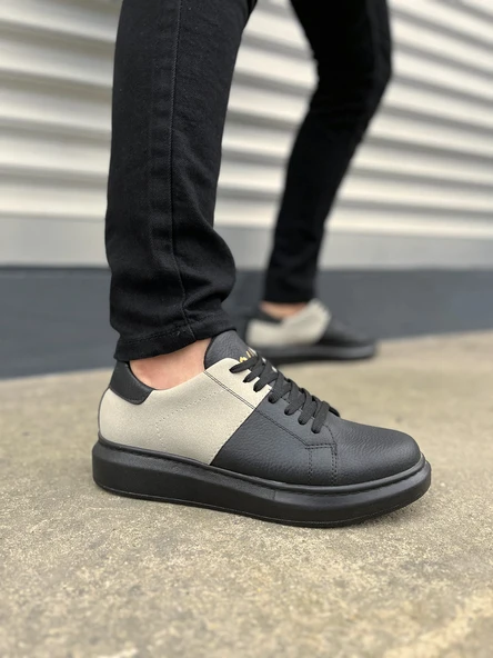 JY151 Boost Bağcıklı Cilt Süet Erkek Günlük Sneaker Ayakkabı CSST - Siyah/Gri ürün görseli