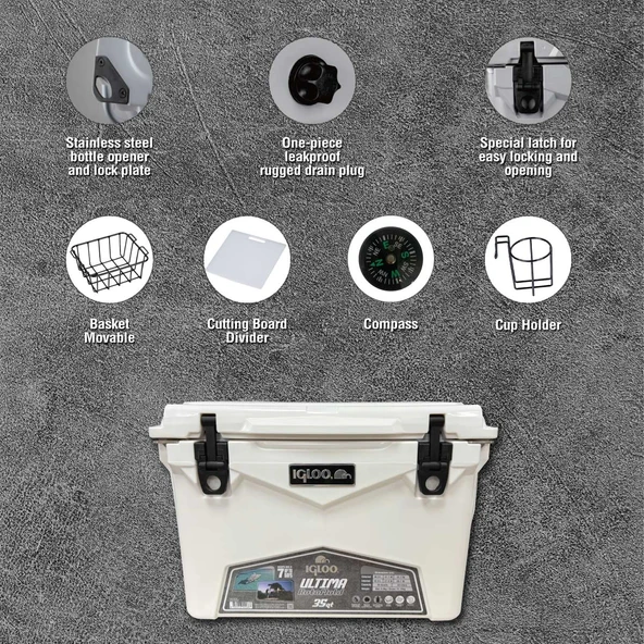 IGLOO Ultima 35 Qt RotoMold Buzluk 33 Litre - Resim 8