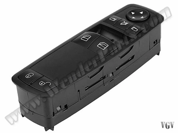 Mercedes Cam Dugmesi On Sol (siyah, Komple, On Kapılar, Ayna Katlamalı) A-Class W169 04>12 B-Class W245 05>11 - Wenderparts Ma1698206510bk ürün görseli