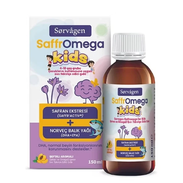 SORVAGEN SAFFROMEGA KİDS SAFRAN VE OMEGA3 150 ML ürün görseli 1
