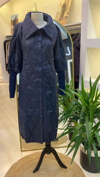 İNVEE KOLLARİ TRİKO ŞİŞME MONT LAÇİVERT 6378 - Resim 3