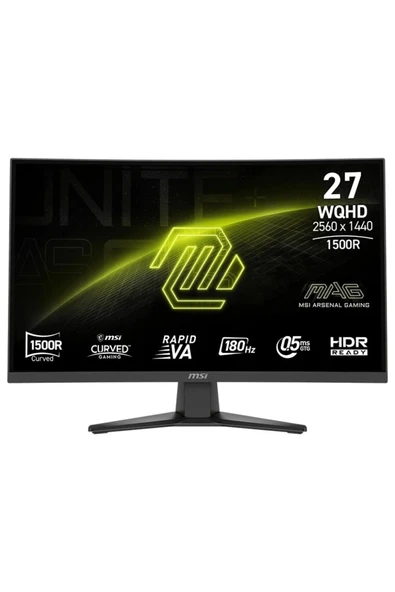 MSI 27 MAG 275CQF E18 2560x1440 (WQHD)  CURVE 1500R RAPID VA 180HZ 0.5MS FREESYNC GAMING MONITOR ürün görseli