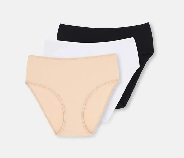 3 lü Paket Dagi Bayan Yüksek Bel Slip Külot 5104KC - Resim 6