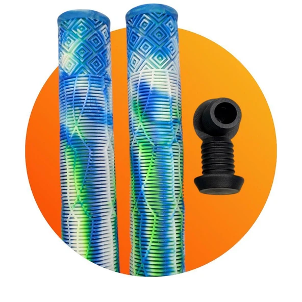 17 CM Mtb Bmx Freeride Elcik Silikon Bisiklet Elcik Kaymaz Yapı Dirt Jump Bisiklet Elciği Mavi Yeşil - Resim 3