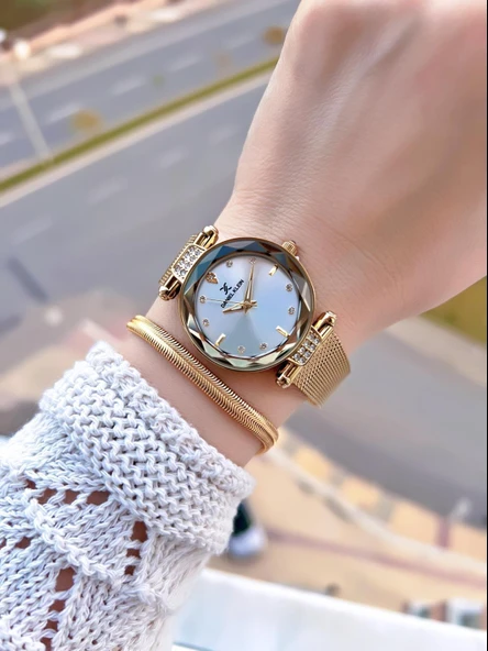 Daniel Klein Çelik Kordonlu 2 Yıl Garantili 3 Atm Suya Dayanıklı Kadın Kol Saati+Bileklik BF.10981.2 - Resim 2