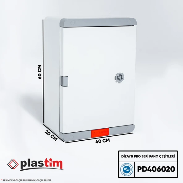 Plastim Pano 40x60x20 cm Opak Kapaklı Dizayn Pro Serisi IP67 ürün görseli 1
