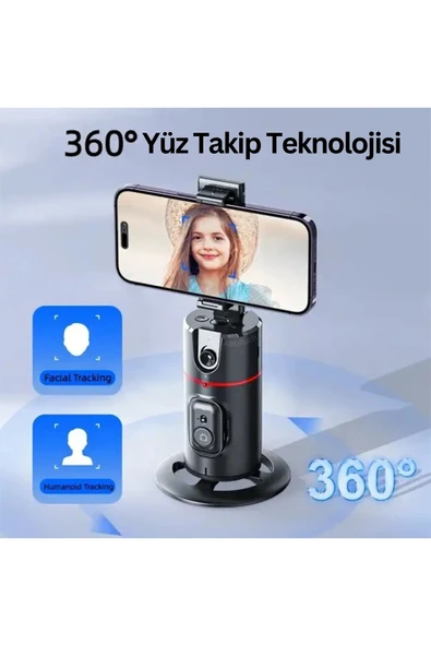 Profesyonel 360 Derece Yüz Takipli Gimbal Telefon Sabitleyici Tripod Fotoğraf/Video/Selfie/Reels - Resim 4