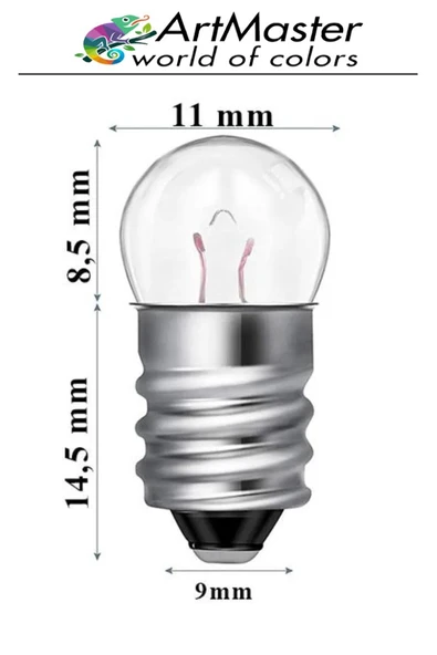 Mini Ampul 2.5 Volt 20 Adet Okul Sınıf Elektrik Devre Küçük Elektrik Deney Ampulü 2.5 Volt Deney Ampulü Küçük Boy - Resim 2