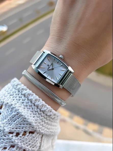 Daniel Klein Çelik Hasır Kordon 2 Yıl Garantili 3Atm Suya Dayanıklı Kadın Kol Saati+Bileklik B141191 - Resim 2