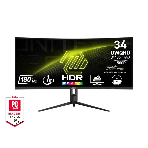 MSI 34" MAG 342CQR E2 180HZ 1MS VA 3440X1440 (WQHD) 21:9 Kavisli Gaming Monitör ürün görseli