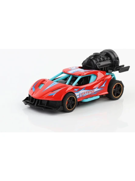 Spray Fonksiyonlu Pilli Metal Çek Bırak Araba Sesli Işıklı Kırmızı - Resim 5