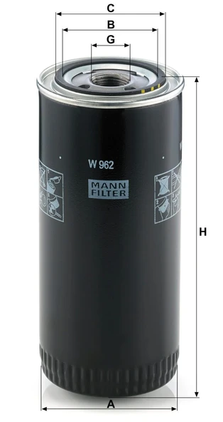 W 962 - Yağ filtresi -  MANN FILTER - Resim 2