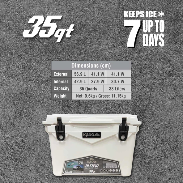 IGLOO Ultima 35 Qt RotoMold Buzluk 33 Litre - Resim 7