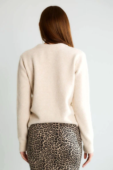 Cemo Ofis Şıklığı Düğmeli Uzun Kollu Triko Ceket - Resim 11