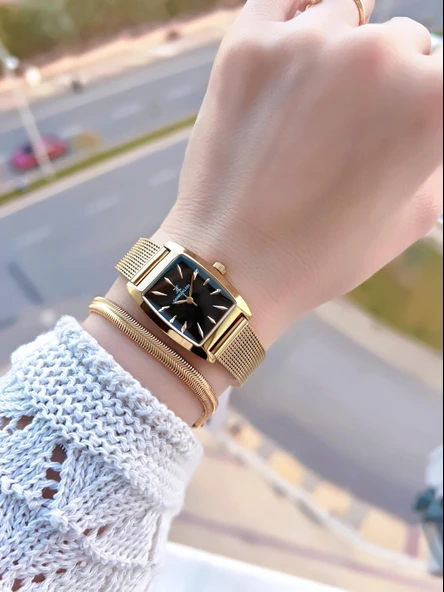 Daniel Klein Çelik Hasır Kordon 2 Yıl Garantili 3Atm Suya Dayanıklı Kadın Kol Saati+Bileklik B141193 - Resim 2