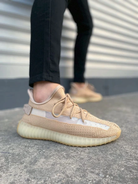 JY305 Pulse Bağcıklı Triko Kumaş Erkek Günlük Spor Ayakkabı TBT - Bej ürün görseli