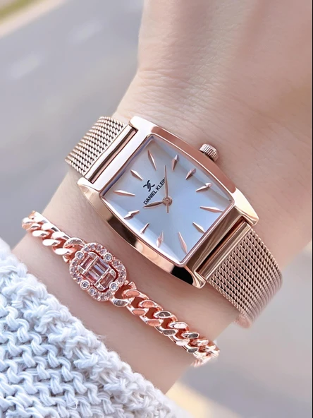 Daniel Klein Çelik Hasır Kordon 2 Yıl Garantili 3Atm Suya Dayanıklı Kadın Kol Saati+Bileklik B141195 ürün görseli