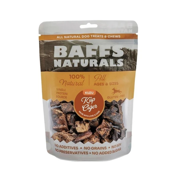 Baffs Naturals Kurutulmuş Kuzu Küp Ciğer Köpek Ödülü 100 gr ürün görseli 1