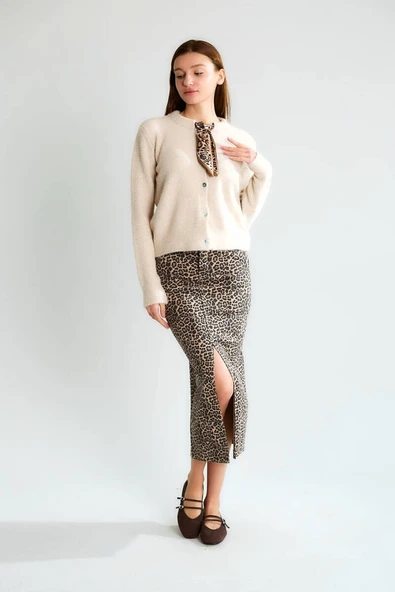 Cemo Ofis Şıklığı Düğmeli Uzun Kollu Triko Ceket - Resim 9