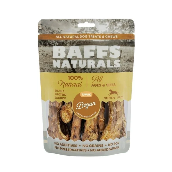 Baffs Naturals Kurutulmuş Tavuk Boynu Köpek Ödülü 100 gr ürün görseli 1