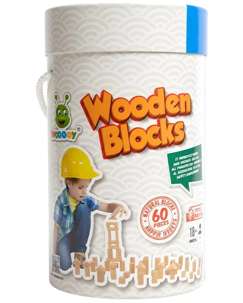 Woodoy Kovalı Ahşap Natural Bloklar 60 Parça KR 026 ürün görseli 1