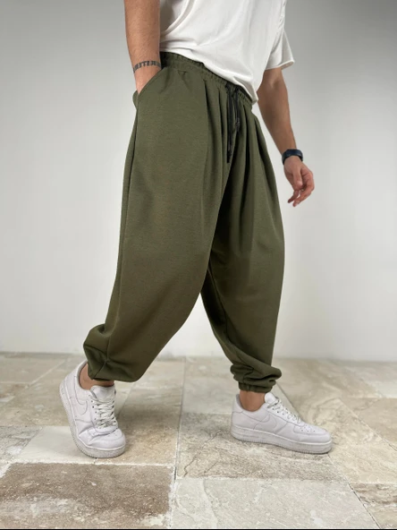 Pileli Haki Yarım Şalvar COC2090 ürün görseli