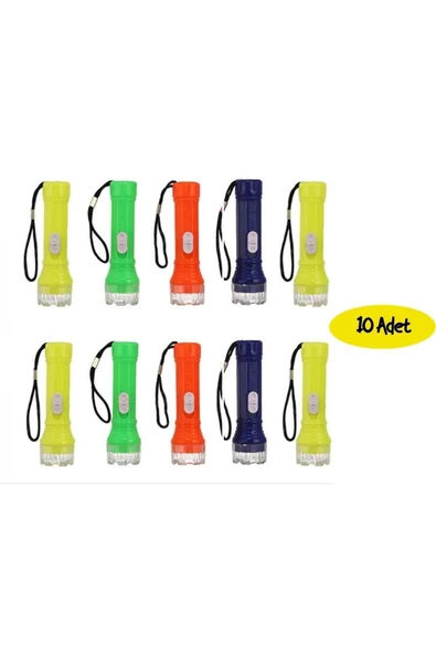 Küçük Led El Feneri - Ilk Yardım Feneri - Kamp Feneri - Pilli Fener - 10 Adet ürün görseli