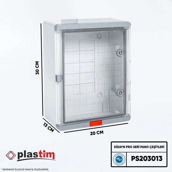 Plastim Pano 20x30x13cm Şeffaf Kapaklı Dizayn Pro Seri IP67 ürün görseli