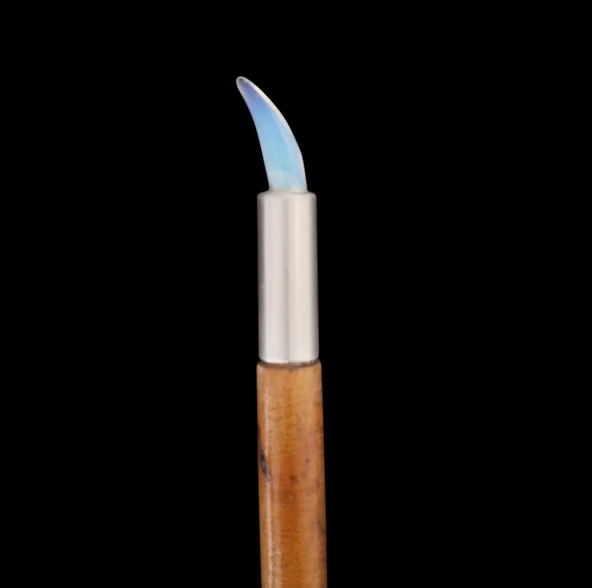 Kedi gözü akik mühre karga burun, zer mühre, gürgen ağacı sap-tezhip-minyatür-hat-no:46 ürün görseli