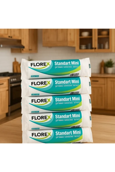 Yüksek Kalite Standart Mini Boy Çöp Torbası Beyaz 44 x 45 cm 5 x 40'lı ürün görseli