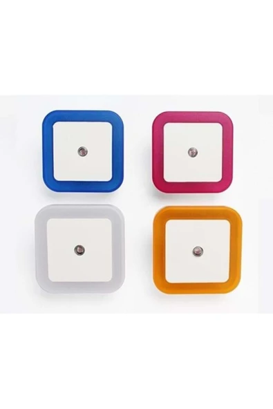 Sensörlü Led Gece Lambası Beyaz Renk Led Kare Gece Lambası - Resim 3