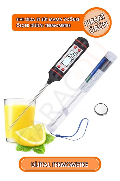Üstün Teknoloji Gıda Termometresi Sıvı Gıda Et Süt Mama Sıcaklık Ölçer Yoğurt Mayalama Termometresi ürün görseli