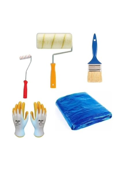 Profesyonel Boyacı Rulo Fırça Seti 5 Parça Boya Badana Seti 20 Cm ürün görseli