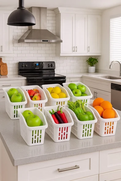 6 Adet Buzdolabı Içi Düzenleyici Sebze Meyve Sepeti Mutfak Banyo Tezgah Altı Üstü Organizer ürün görseli