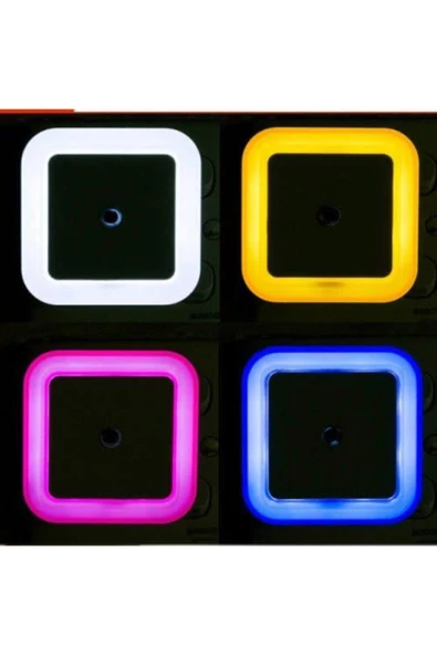 Sensörlü Led Gece Lambası Beyaz Renk Led Kare Gece Lambası - Resim 4