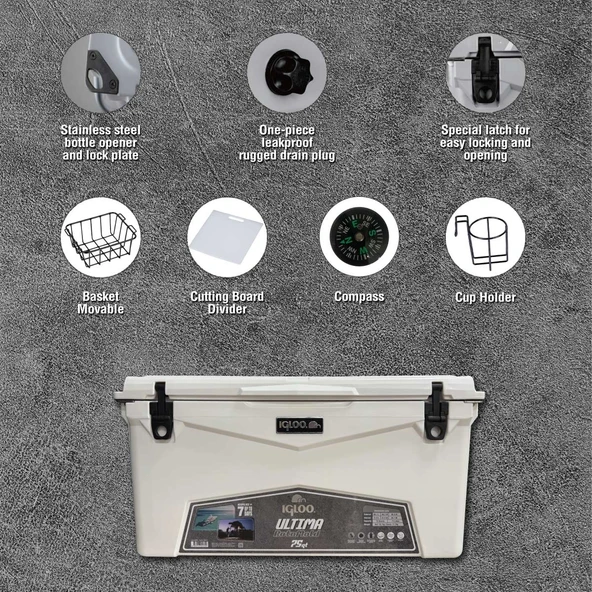 IGLOO Ultima 75 Qt RotoMold Buzluk 71 Litre - Resim 8