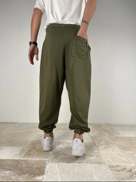 Pileli Haki Yarım Şalvar COC2090 - Resim 4