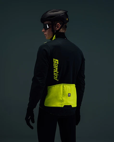 Santini VEGA ABSOLUTE Polartec Erkek Kışlık Bisiklet Ceketi 3W50775ABSOLVEGA - Resim 9