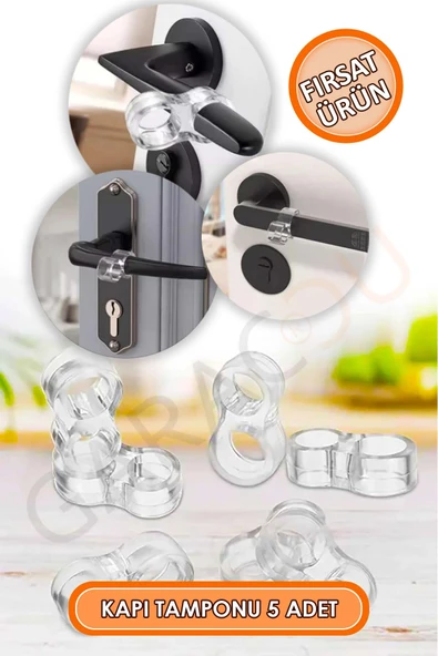 Şeffaf Plastik Kapı Kolu Tutucu Tutacağı Durdurucu Pencere Tamponu Stoperi 5 Adet ürün görseli