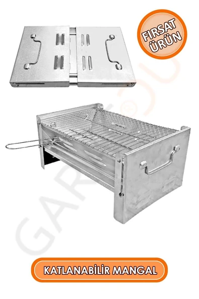 1. Kalite Katlanır Mangal (ÖZEL KUTUSUNDA) Galvaniz Portatif Mangal - Resim 5