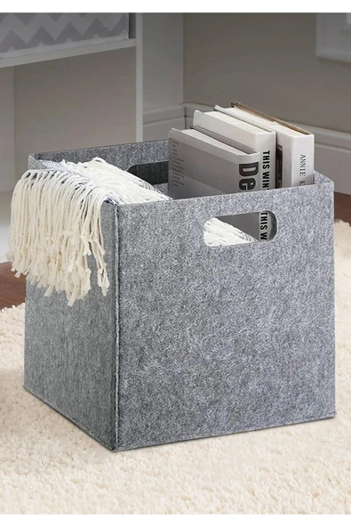 Çok Amaçlı Keçe Organizer Dolap İçi Düzenleyici Eşya Kutusu 4 Adet - Resim 4
