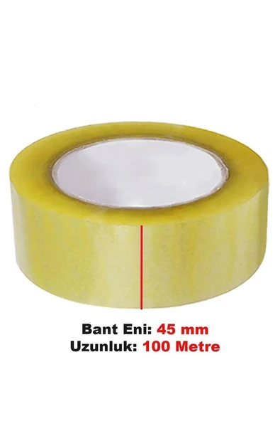Güçlü Tutuş Dayanıklı Yapı 45mm x 100 M Şeffaf 6'lı Koli Bandı - Resim 3