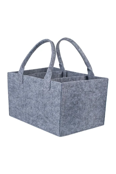 Keçe Anne Bebek Bakım Çantası Düzenleyici Organizer Gri - Resim 3