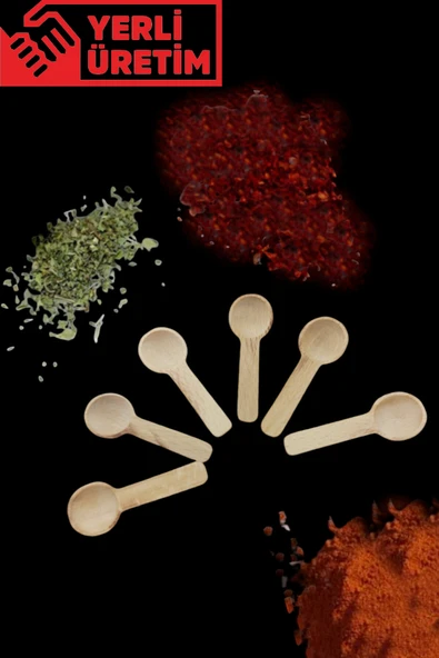 Bambu Ölçek Baharat Kaşığı Dekoratif Ahşap El Yapımı - Resim 3