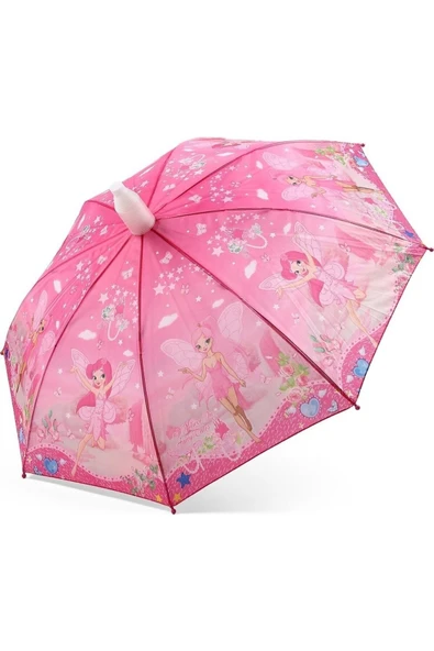 Bardaklı Kız Çocuk Şemsiyesi, Otomatik Mekanizma(KARIŞIK DESEN) - Resim 3