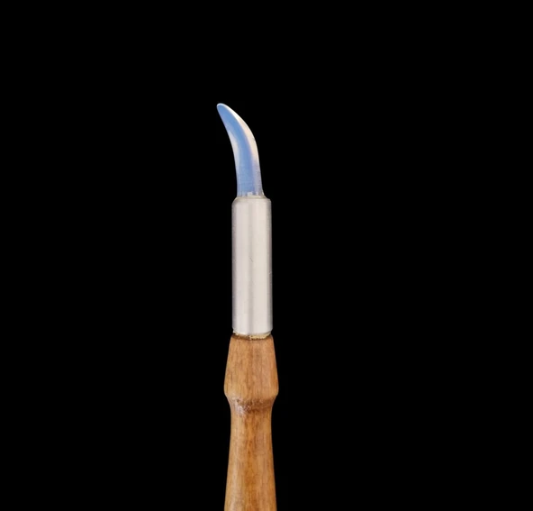 Kedi gözü akik mühre karga burun, zer mühre, gürgen ağacı sap-tezhip-minyatür-hat-no:45 - Resim 3