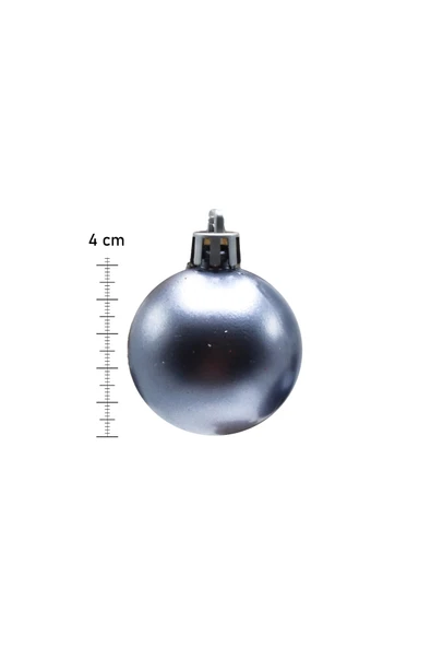 Waldern 6 lı 4 Cm Yılbaşı Ağacı Süsü Cici Top Füme - Resim 3