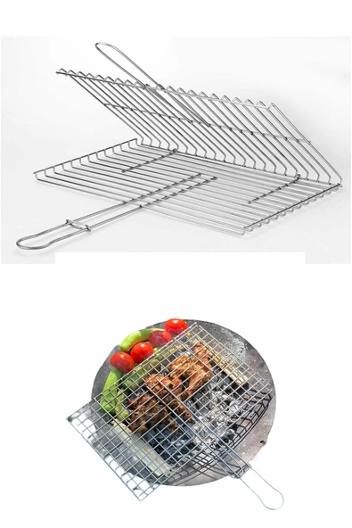 Paslanmaz Saplı Balık Et Izgara Teli + Yelpaze ( Adet Fiyatıdır) 25x40 ürün görseli