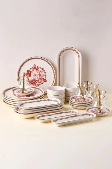 Perotti 20016 37 Parça Yemek Takımı Danish Rose Yaldızlı ürün görseli